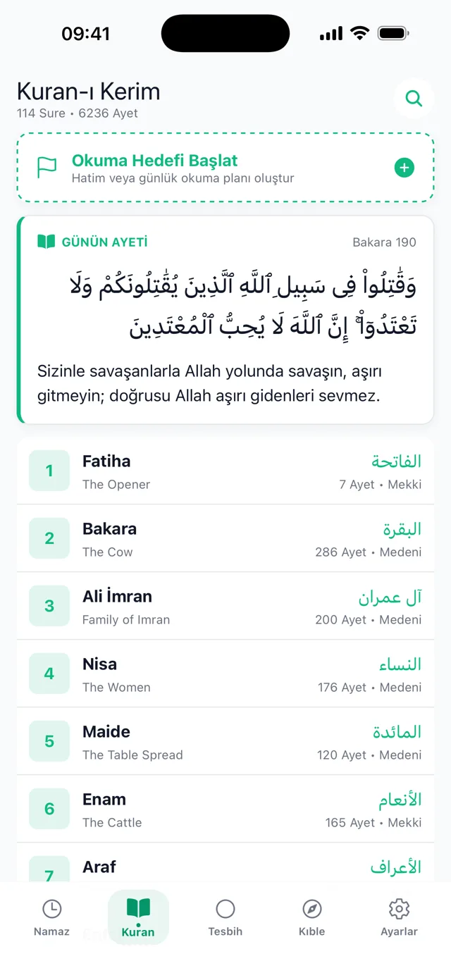Kıble Yolu - Holy Quran screen